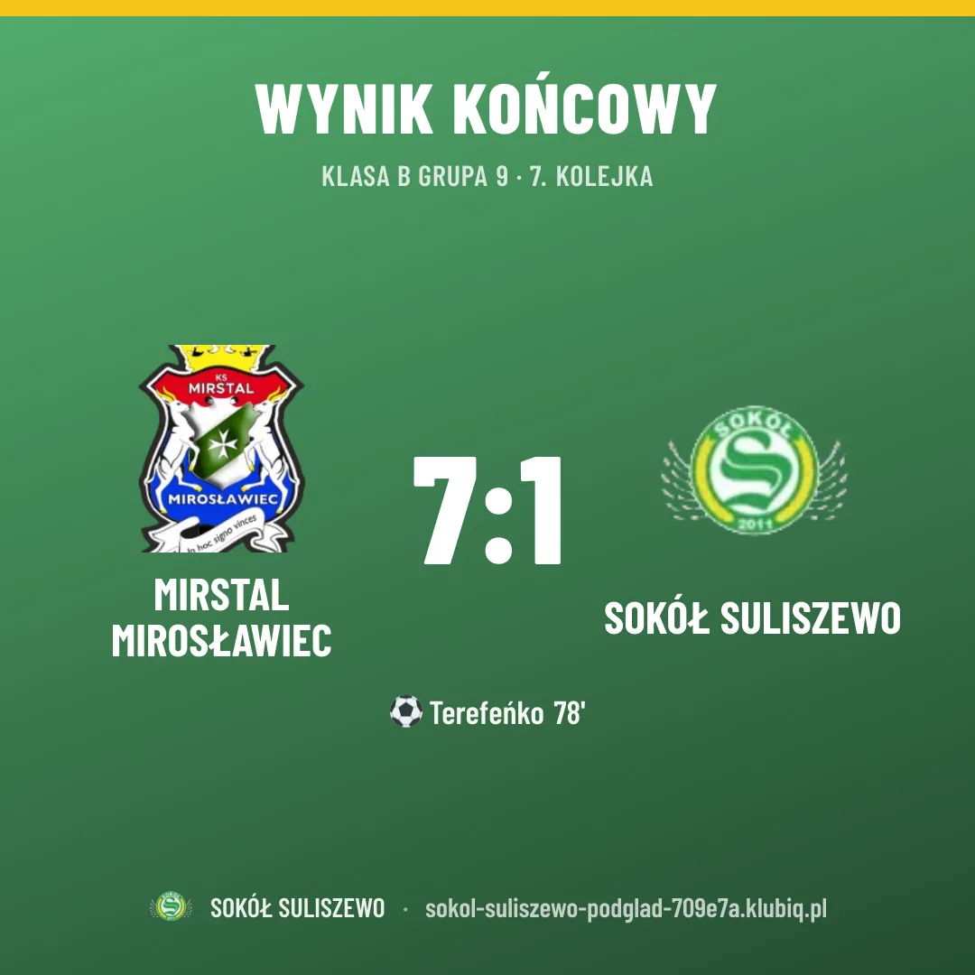 MIRSTAL MIROSŁAWIEC 7:1 SOKÓŁ SULISZEWO